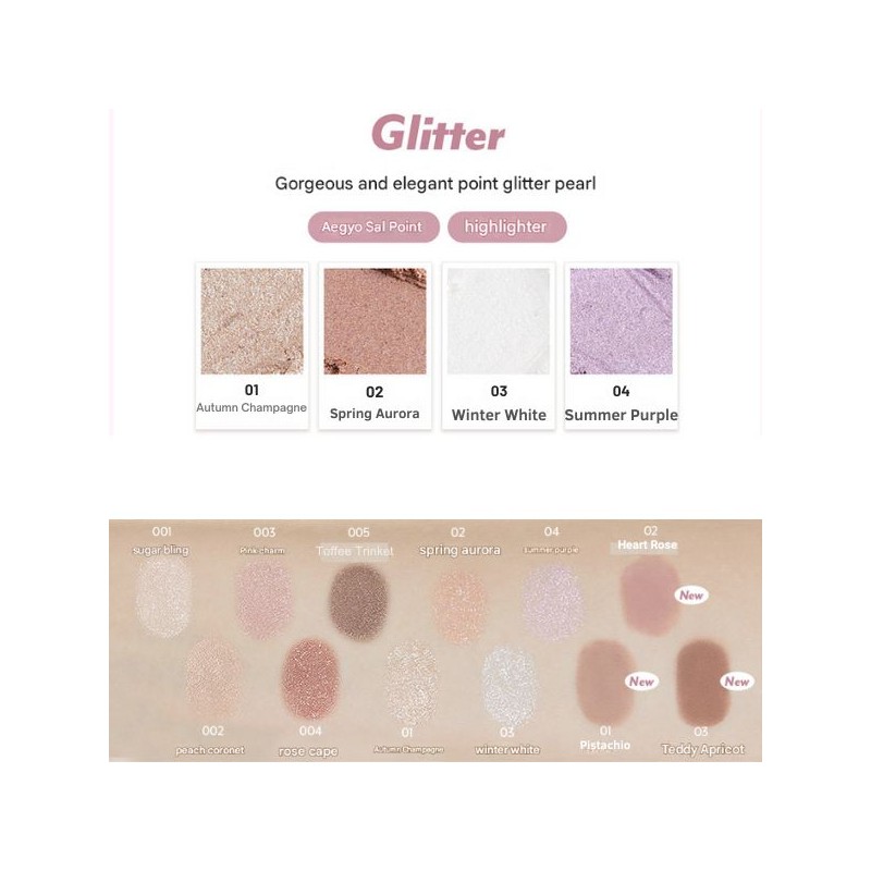 I'M MEME Shadow Stick Matte/Shimmer/Giltter 0.9g, Color:Shimmer 003 Pink Cham