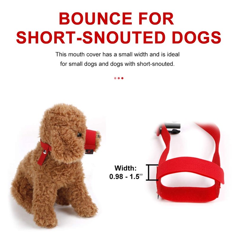 Andiker Nylon Dog Muzzle for Short Snout, Dog Mouth Cover