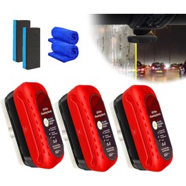 LUGLIEO LUGLIEO Athartle Window Cleaner, Glass Cleaning Board, Gelmalls Glass Cleaner, Crosmicopic Glass Cleaner, Automotive Oil Film Cleaning Brush, Oil Repellent Film for Car Windows (3pcs)