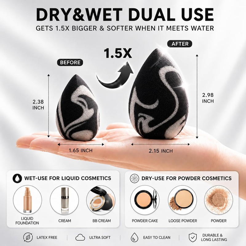 Coieaa Makeup Sponge Set Foundation Blending Beauty Sponge with Case