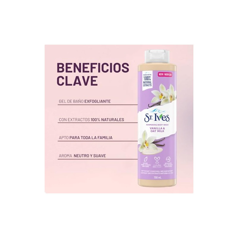 St Ives Body Wash Vanilla +Oat Milk 22oz 700ml