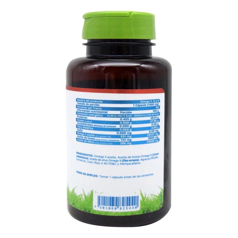 Omega 3, 6 Y 9 60 Cápsulas Vidanat Suplemento Sabor