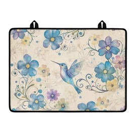 Txsniver Flat Top Stove Cover Mat Versatile Stove Top Cover for Electric Stove Glass Ceramic Top Stove Cover Protector Induction Cooktop Mat Kitchen Accessories, 29 x 21 Inch, Retro Hummingbird Flower