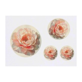 4 x 'Pink Peony in Full Bloom' Temporary Tattoos - Water Resistant, Skin-Safe, Non-Toxic Transfers, Mixed Sizes (TO00082926)