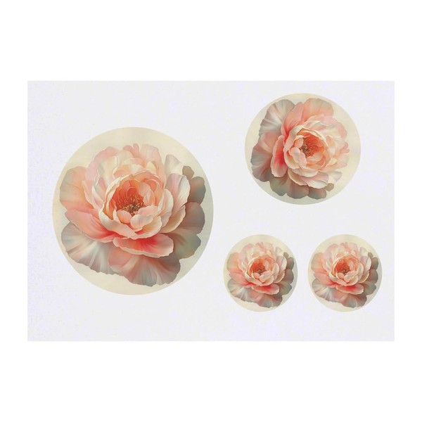 4 x 'Pink Peony in Full Bloom' Temporary Tattoos -