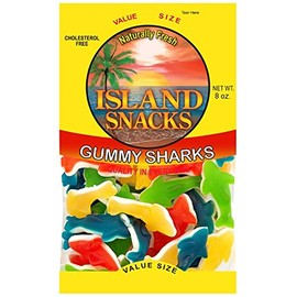 Island Snacks Gummy Sharks, 8 Ounce, 6 Count