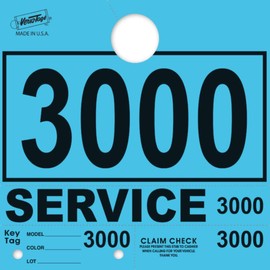 Service Dispatch Numbers RL78 Style Mirror Hang Tags Numbered (Blue, 3000-3999)