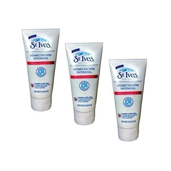 St. Ives Intensive Moisturizing Repair Hand Cream Unscented 2.5 Fl Oz / 75ml (3 Pack)