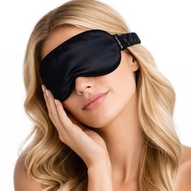 Casa Della Silk La Notte Mulberry Silk Sleep Mask – Midnight Noir