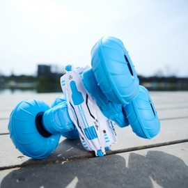 Dickie Toys - RC Car Wild Flippy (Blue) - Remote Controlled Car with Rotation and Flip Function (up to 8 kmh), Toy Car for Children from 6 Years, 201103003