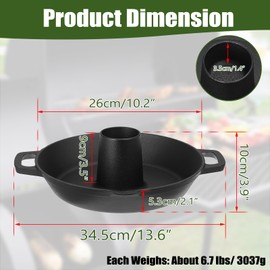 OGANAZI Cast Iron Chicken Roaster, Heavy-Duty Beer Can Chicken Holder with Roasting Pan, Pre-Seasoned Poultry Roaster Stand, Cast Iron Skillet Turkey Holder, Turkey Fryer & BBQ Grilling Accessories