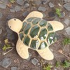 UNDERPINE Ceramic Sea Turtle Figurine, White and Green, Ocean Theme