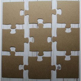 9 piece 12" x 12" jumbo jigsaw puzzle cardboard die cuts - each piece approximately 4 inches