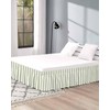 RisQiten Sage Green Striped Bed Skirt Queen Size 18 Inch