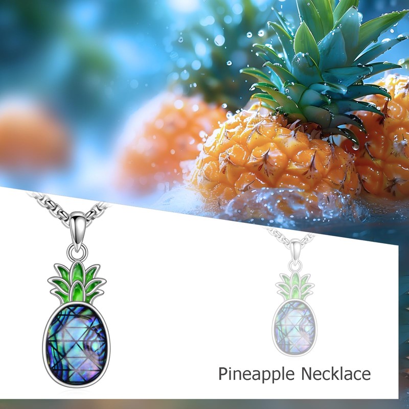 ONEFINITY Pineapple Necklace Sterling Silver Pineapple Pendant Jewellery Gift for
