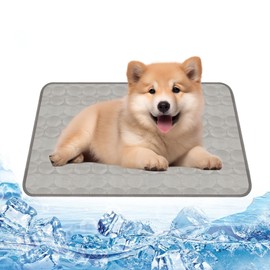 Cooling Mat for Dogs, Cooling Blanket Cat 67 x 55 cm, Dog Mats Summer Cooling Cushion, Pet Dog Mat for Home On the Go or in the Car (M-Grey)