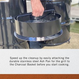 Pit Barrel Cooker Stainless Steel Ash Pan, Attachable Barrel Smoker Ash Pan Accessory, Saves Clean Up Time, for the 18.5 inch Pit Barrel Cooker