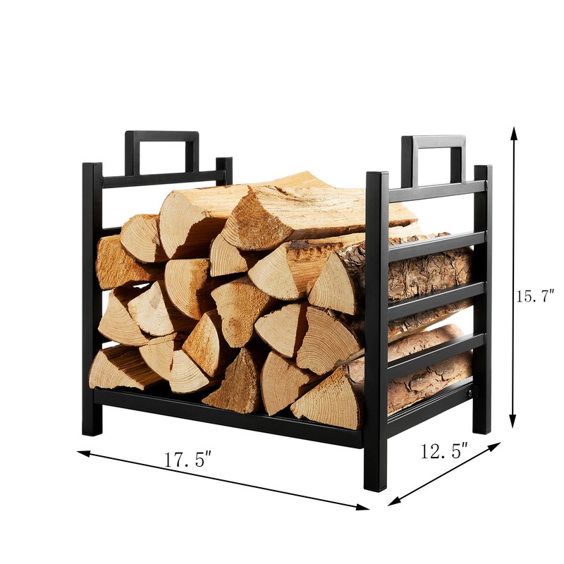 DOEWORKS Indoor Firewood Rack 18 Inch Fireplace Log Holder with