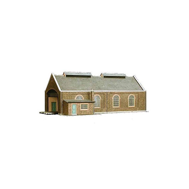 Superquick Two Track Engine Shed - 1/72 OO/HO - Card