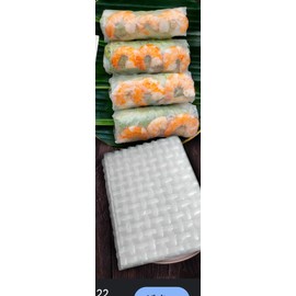 Asian Boy Spring Roll Skin, Super Thin Rice Paper Wrappers, No Water Needed, Vietnamese Style, 7.76 oz