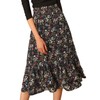 Allegra K Women's Printed Skirt Chiffon Elastic Waist Ruffle Tiered