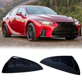 Ombialo Mirror Caps Covers Compatible with 2021 2022 2023 LEXUS IS300 IS350 IS500 Side Door Rearview Mirror Cap Trim Accessories (Gloss Black)