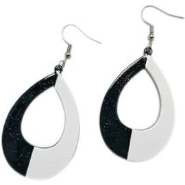 Acrylic Earrings for Women Dangle Trendy Long Water Drop Two Tone Earrings Fashion Geometric Acrylic Boho Bohemian Jewelry (Silver gray, One size)