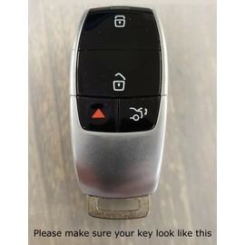 iJDMTOY Gloss White Hard Plastic Key Fob Shell Compatible with Mercedes 2017-up E-Class, 2018-up S-Class, 2019-up G-Class, 2020-up A C CLA CLS GLB GLC GLE GLS-Class Gen3 IYZMS2 Smart Key