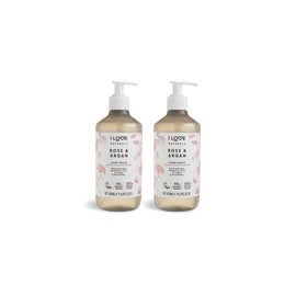 I Love Naturals Rose & Argan Hand Wash, Natural Oils Of Rose & Patchouli, Gently Removes Impurities, Refreshing & Cleansing Formula, 100% Recycled Bottle & Vegan-Friendly - 2 x 500ml