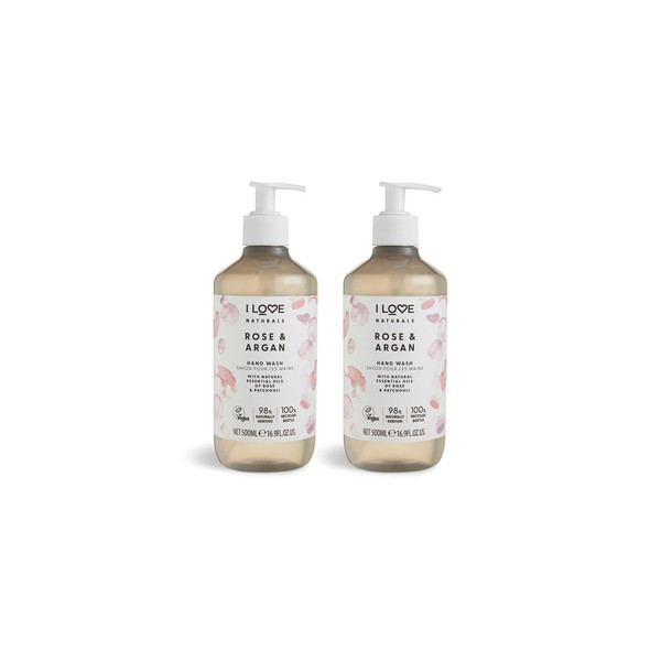 I Love Naturals Rose & Argan Hand Wash, Natural Oils