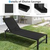 COSTWAY Lounge Chair Outdoor, Aluminum Frame Chaise Lounge with 6-Position