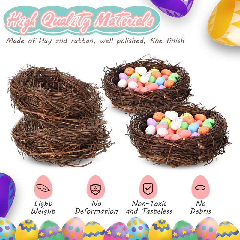 Gerrii 6 Pcs Artificial Bird Nests for Crafts Mini Faux