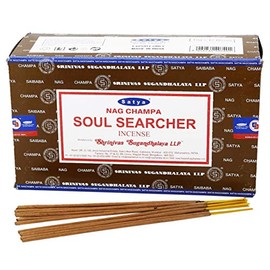 Satya Soul Searcher Incense Sticks 15 Gram x 12 Pack, Hand Rolled â Free from Chemicals â Organic & Perfect for Aromatherapy, Meditation, Church & Worship