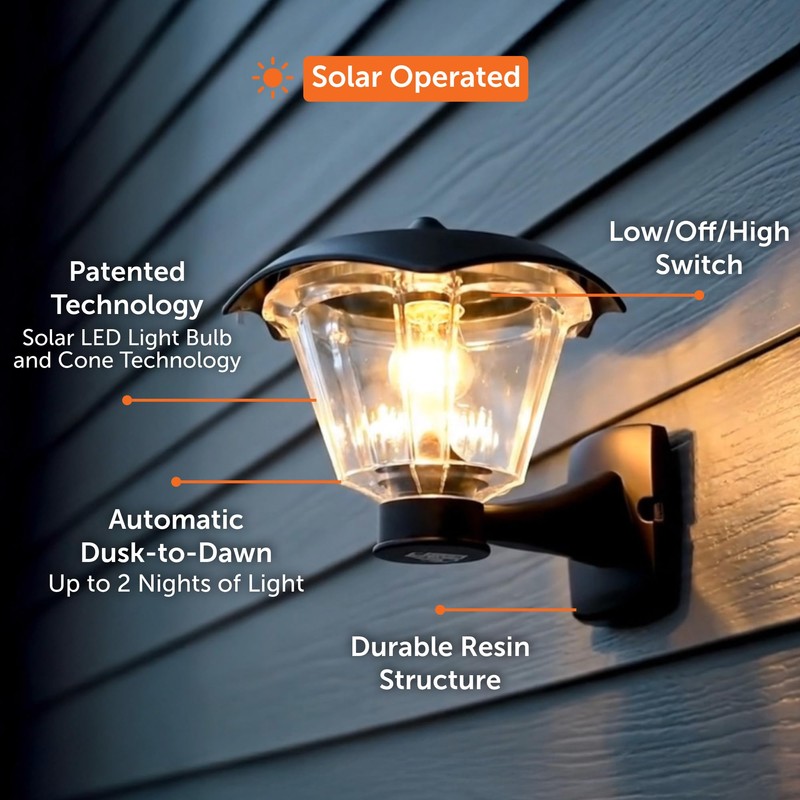 Gama Sonic Haven Lamp Outdoor Solar Light, Mounts on Pole,