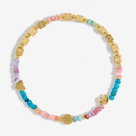 Joma Jewellery HAPPY LITTLE MOMENTS LOVE IS LOVE Gold Bracelet in 17.5 cm stretch