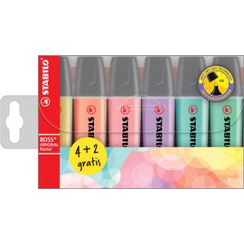Stabilo Boss Original Highlighter Pack of 6 & Highlighter Stabilo Boss Original Pastel Pack of 6