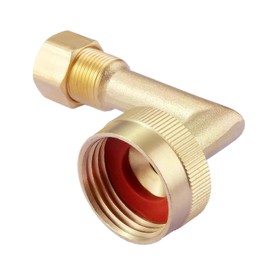 Litorange 2 Pack Lead Free Brass W10685193 Dishwasher Swivel Gooseneck Elbow Hose Fitting, 3/4" GHT by 3/8" Inch Compression