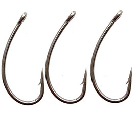 JSHANMEI ®Matte Black Carp Fishing Hook Curve Shank Hooks 8245 Barbed Fishing Hook 3 Sizes Avaiable Advanced Fishing Solutions (8#-50pcs)