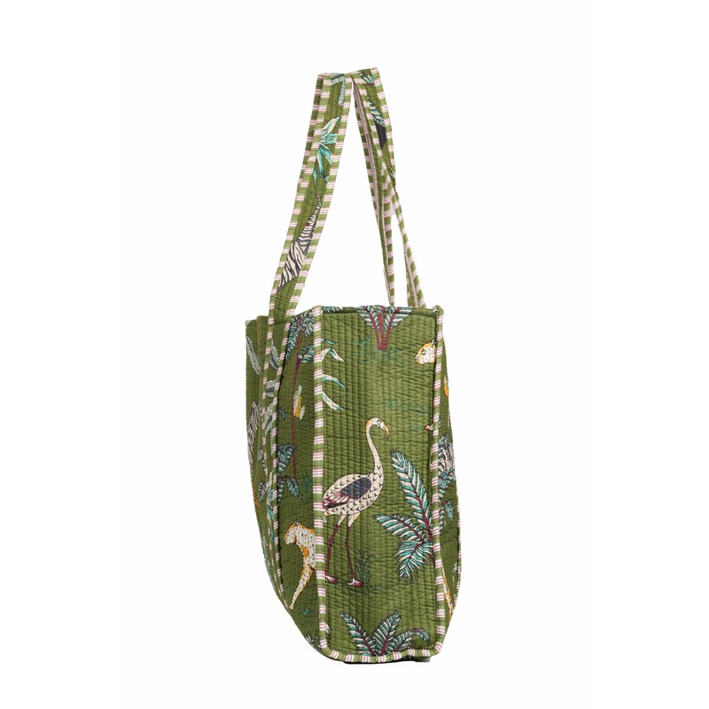 INDACORIFY Beautiful Printed Cotton Tote Bag Indian Handmade Shopping Bag