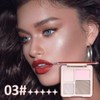3 IN 1 Brown Nude Face Highlight Bronzer Powder Palette