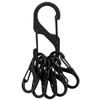 Key Chain, Metal Fittings, S-Type, Slide Lock, Carabiner, 6 Pieces,
