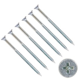 TERF® Drywall Fine Thread Sharp Point Zinc Screws 4.8 X 125mm Phillips Flat Countersunk Zinc Screws For Drywall Plasterboard Wood and other similar types Screw Size 4.8 X 125mm - Pack of 20