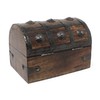 Nautical Cove Keepsake Wooden Treasure Chest with Antique Jewelry Lock