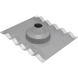 Dektite DF603 Low or High Profile R-Panel Roofing. EDPM Pipe Flashing For Deep Ribbed Roofing Profiles, Gray