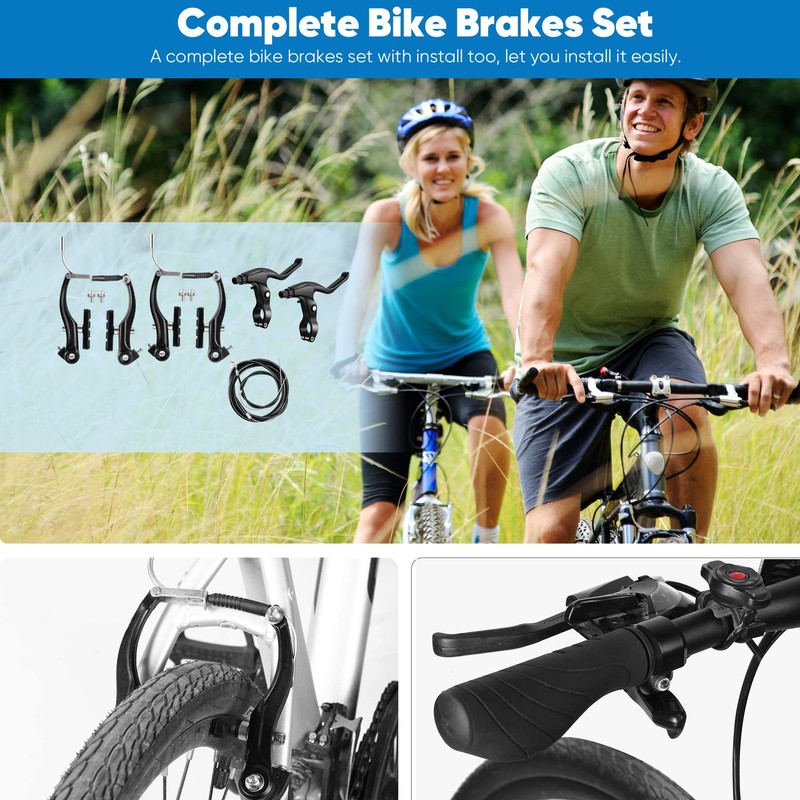 Hmseng V-Type Bike Brake Set, Complete Universal Bike Front and