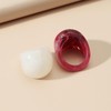 Resin Chunky Rings for Women Multicolor Acrylic Plastic Rings Set