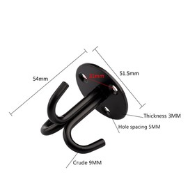 MACHSWON Stainless Steel Hook 51.5mm,Three-Claw Heavy Duty Ceiling Hooks, Wall Mount Pad Eye Plate Hook for Swings Hammocks Boat Rigging Marine Deck