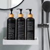 Raddile 3 Soap Dispensers, Black, 500 ml Shampoo Bottles for