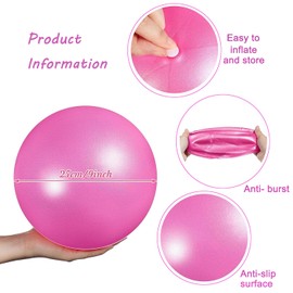 Yoga Pilates Ball Plastic Anti Burst Soft Exercise Ball with Non-slip Surface, Small Exercise Ball for Yoga, Pilates, Physical Therapy and Pelvic Health(Purple)