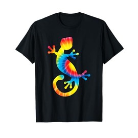 Tie Dye Gecko Rainbow Print Lizard Pet Hippie Peace Gift T-Shirt